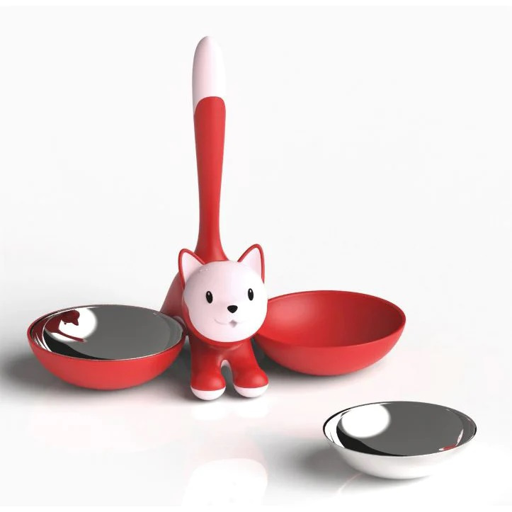 Tigrito dubbel kattskål, Red Orange, Alessi- AMMI09 RO